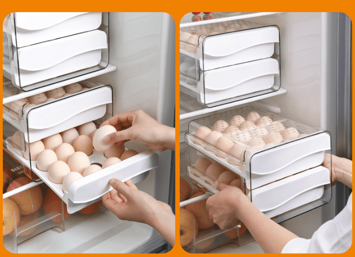 Plastic Stackable 40 Eggs Kitchen Fridge Egg Container.